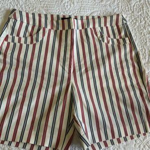 Women's Jenna Rose red, white, and blue striped Bermuda shorts Sz L